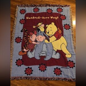 Disney Blue and Red Winnie the Pooh Blanket